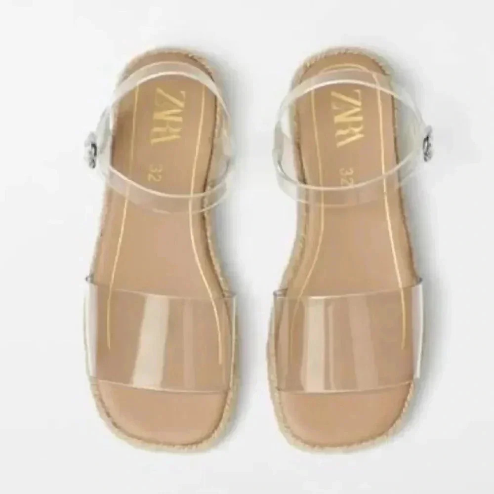 NWT Zara Vinyl Espadrille Sandals